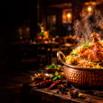 Cinematic Steaming Chicken Biryani Feast